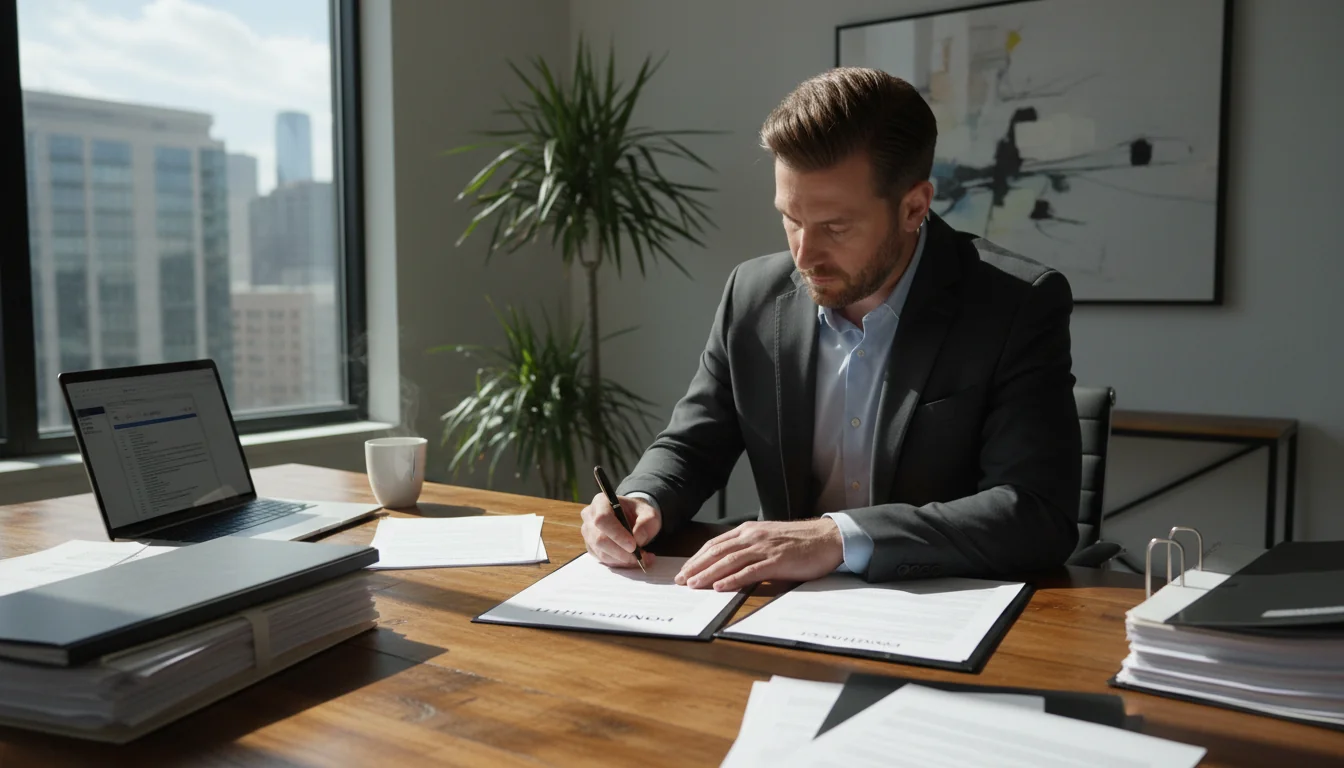 Person signing promissory note document