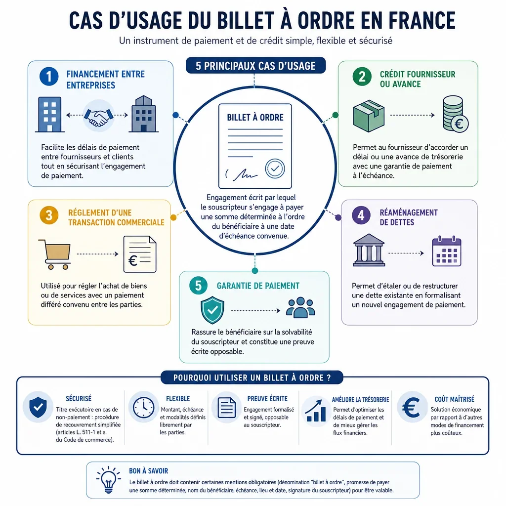Cas d’usage du billet à ordre en France