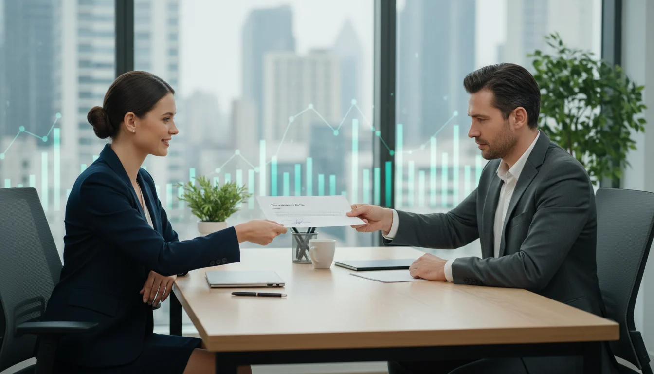 Signing a promissory note contract