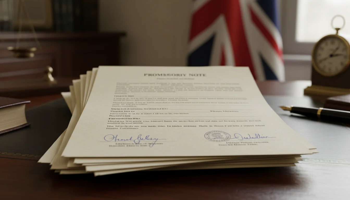 Stack of UK legal promissory notes