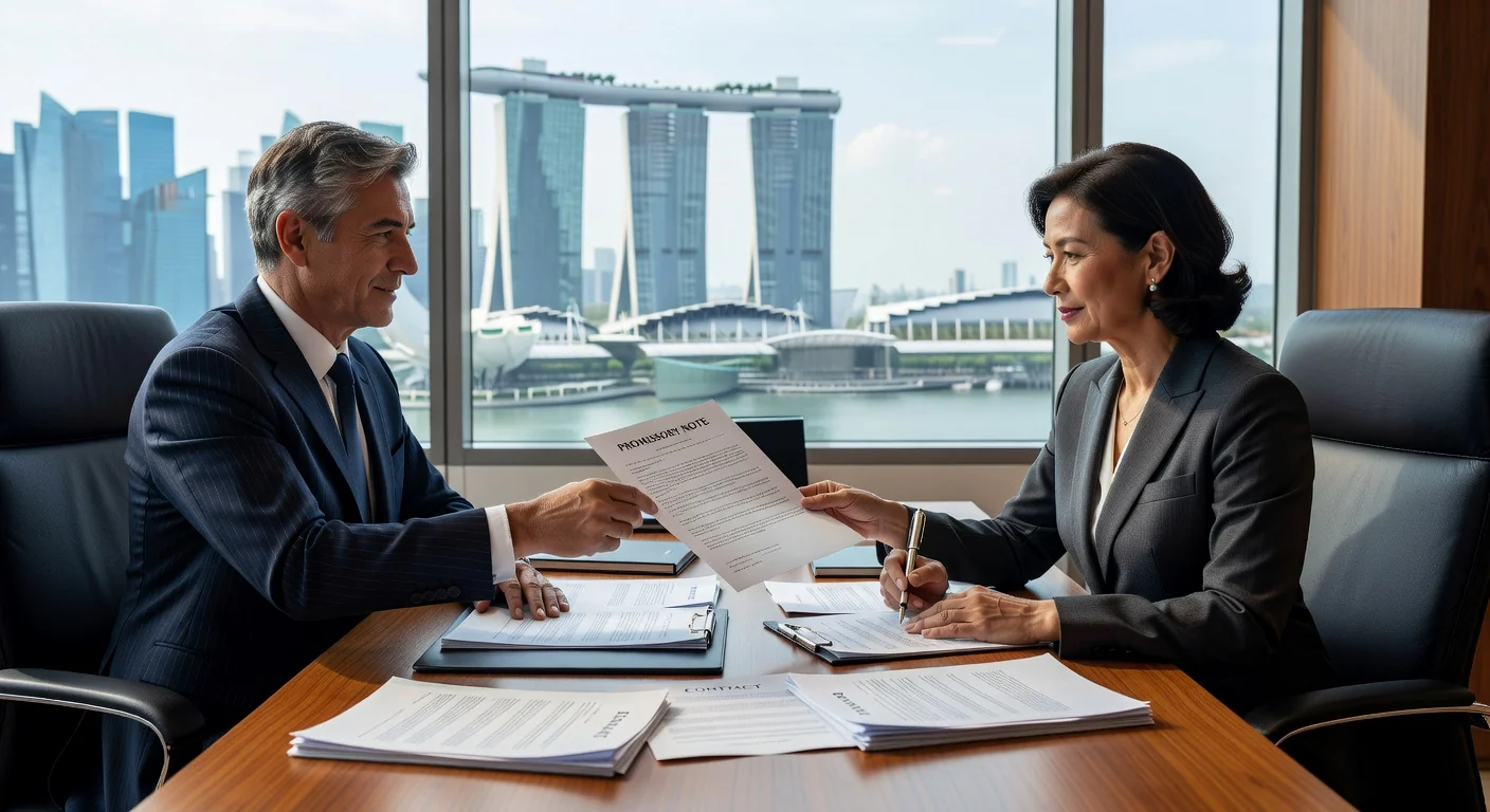 Professional signing promissory note