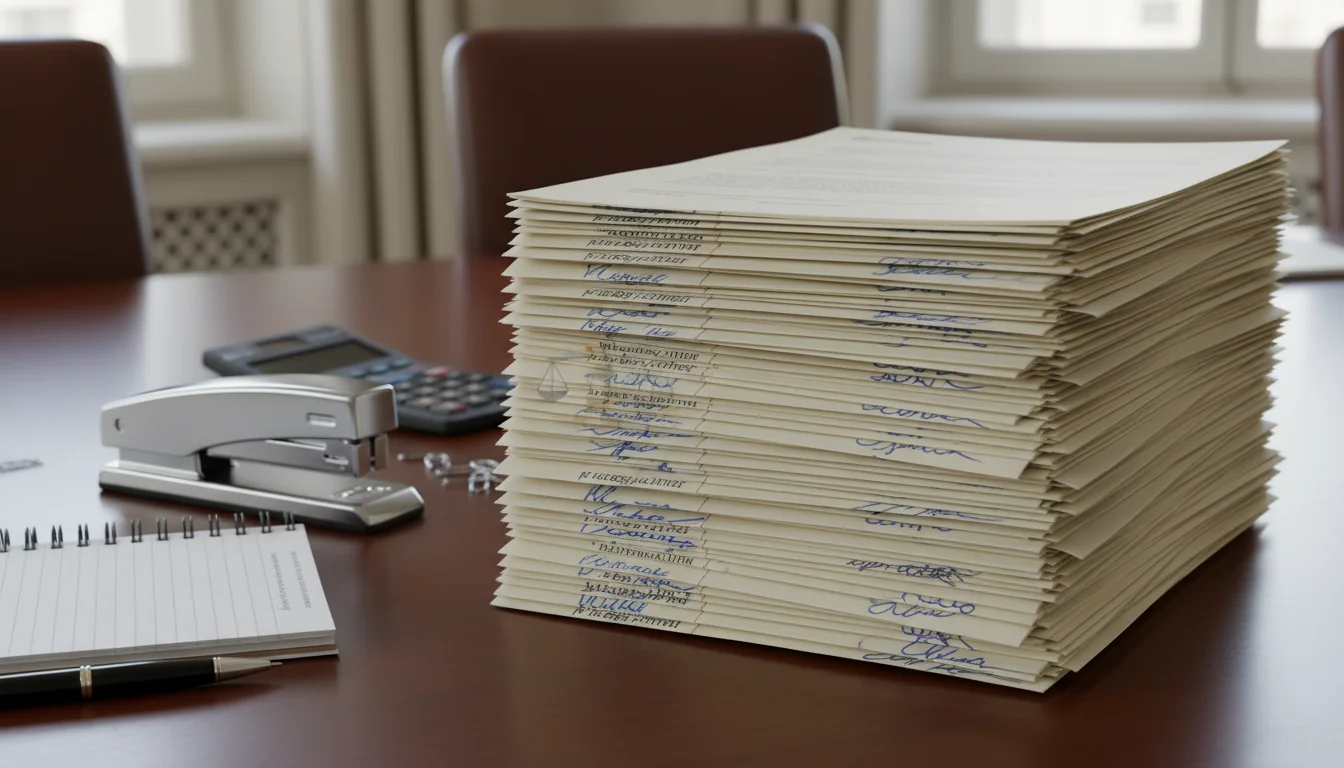Stack of legal promissory documents