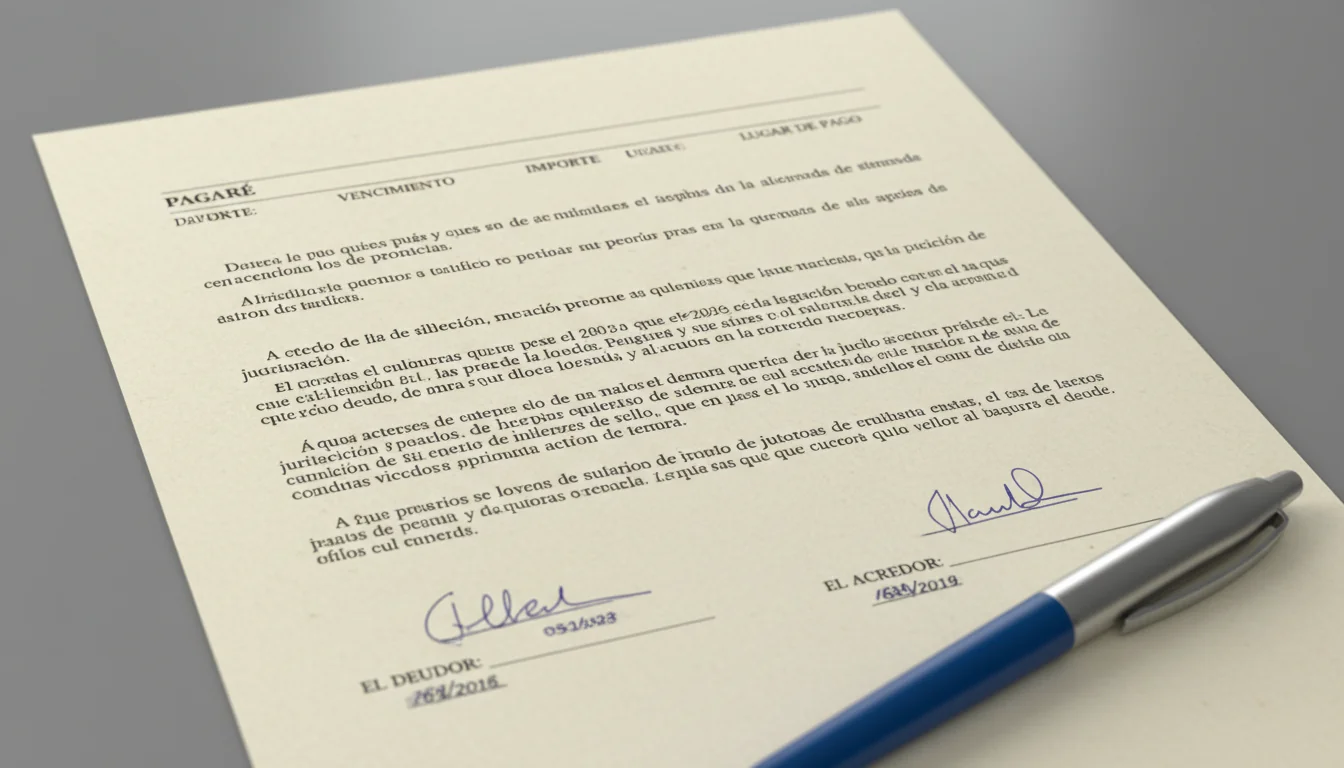 Pagaré document close-up