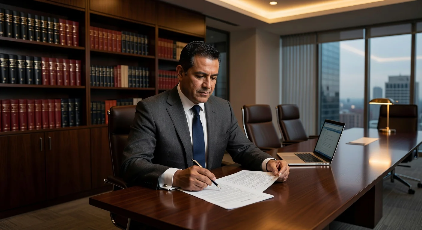 Businessman reviewing pagaré