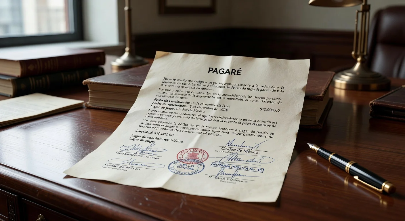 Pagaré document close-up