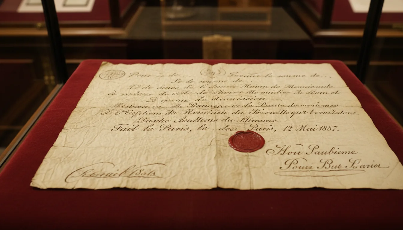 Historical French promissory note artifact