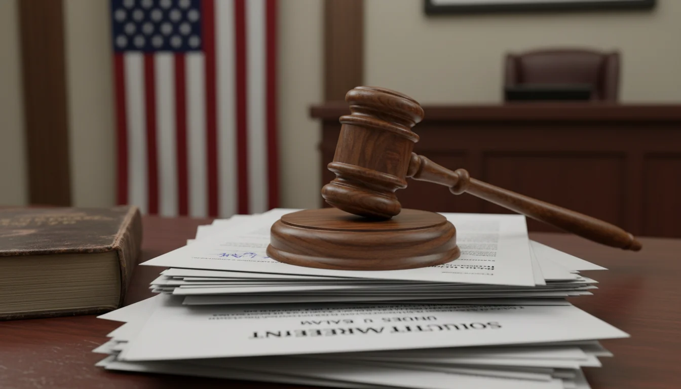 Gavel and legal documents