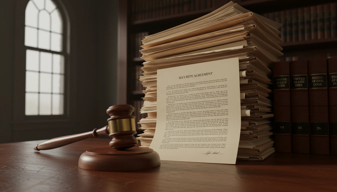 Gavel on legal documents stack