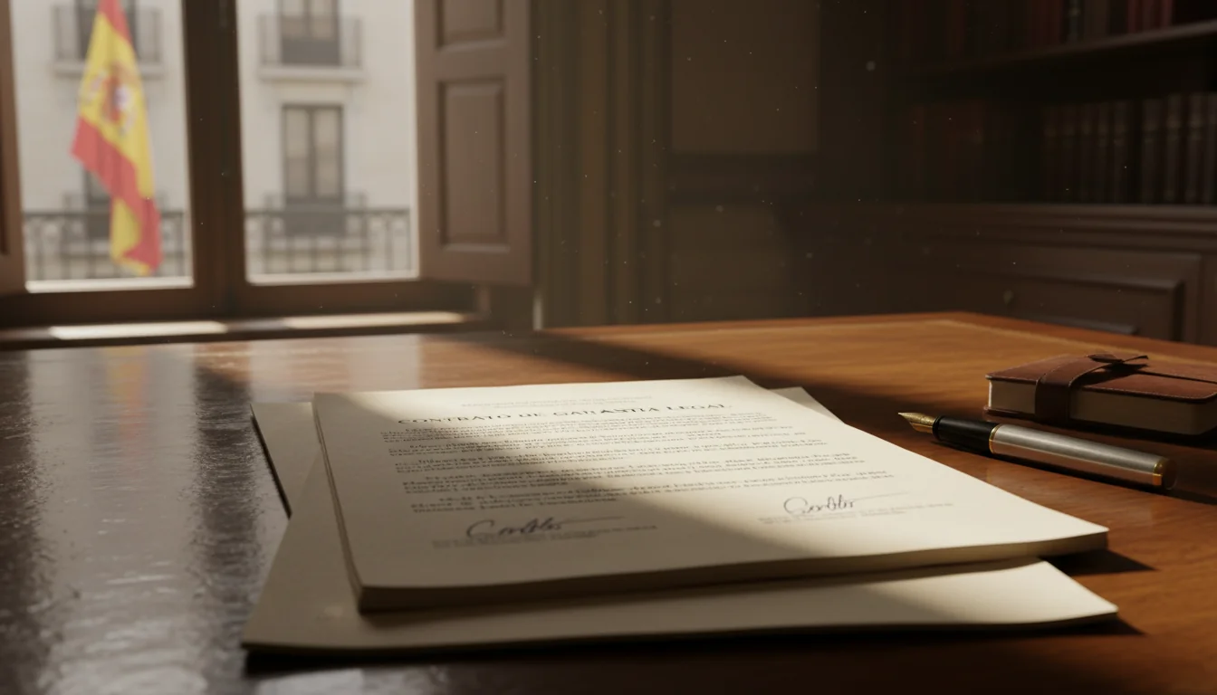 Spanish legal contract document.