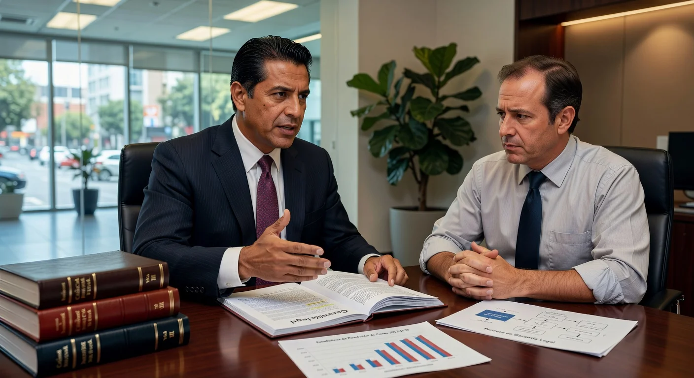 Lawyer explaining warranty agreement