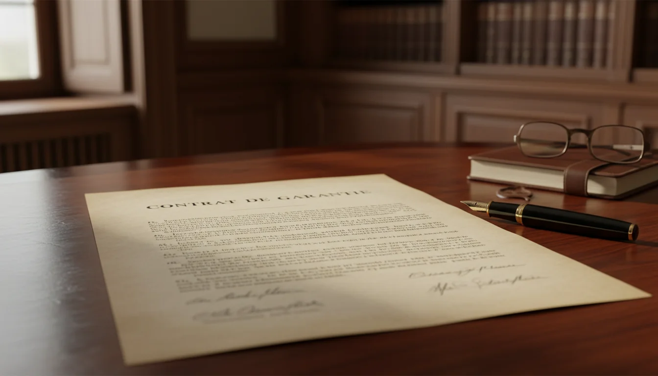 French legal contract document close-up