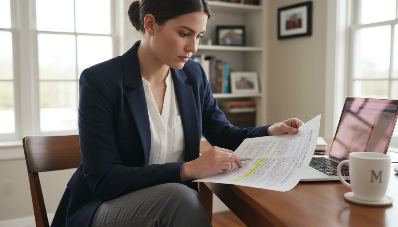 Adult reviewing loan guarantee terms