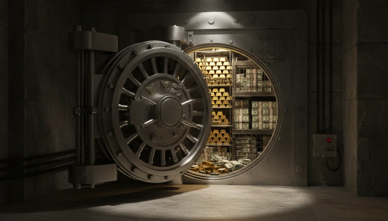 Bank vault symbolizing secure loan guarantee