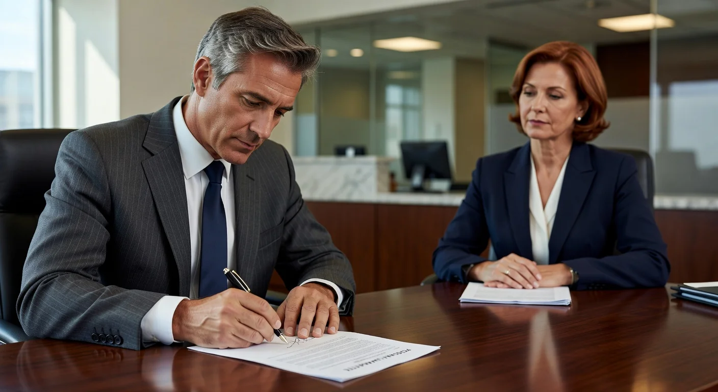 Person signing loan agreement