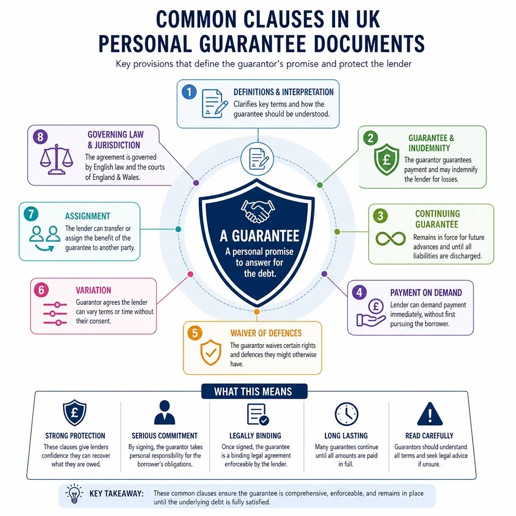 Common Clauses in UK Personal Guarantee Documents