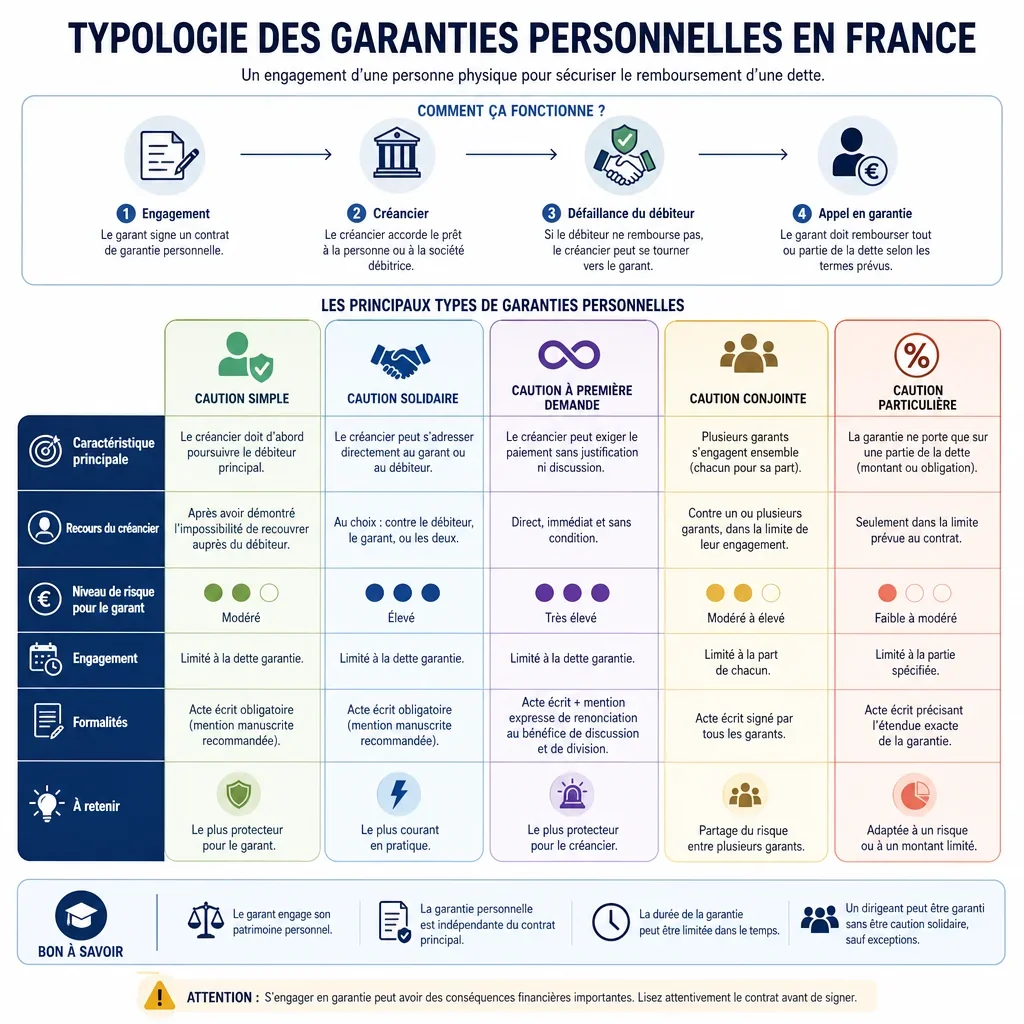 Typologie des garanties personnelles en France