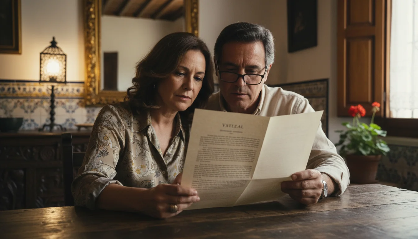 Adult couple reading Spanish will