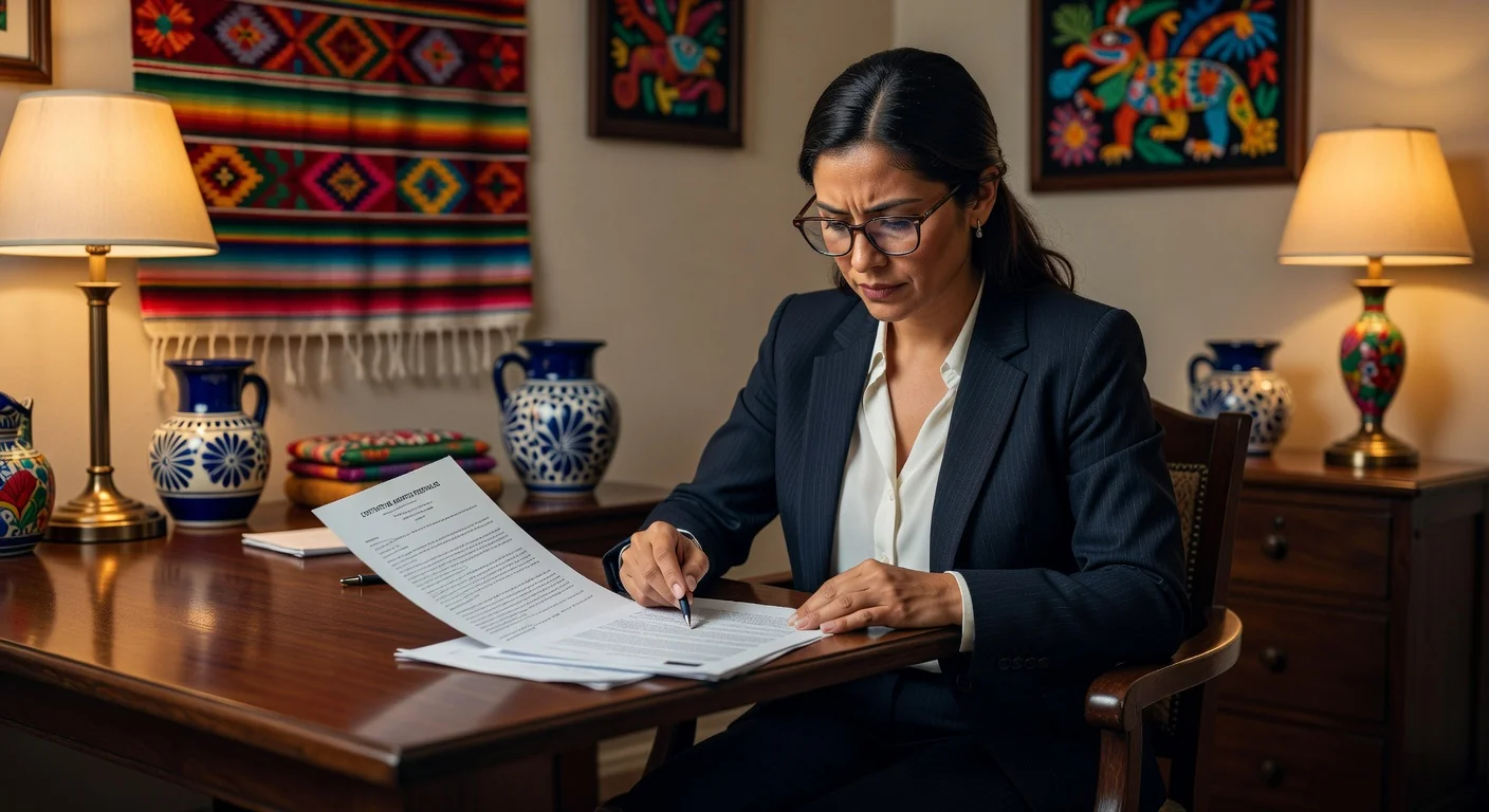 Adult reviewing contract in Mexico
