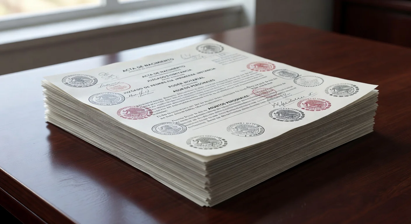 Stack of Mexican legal papers