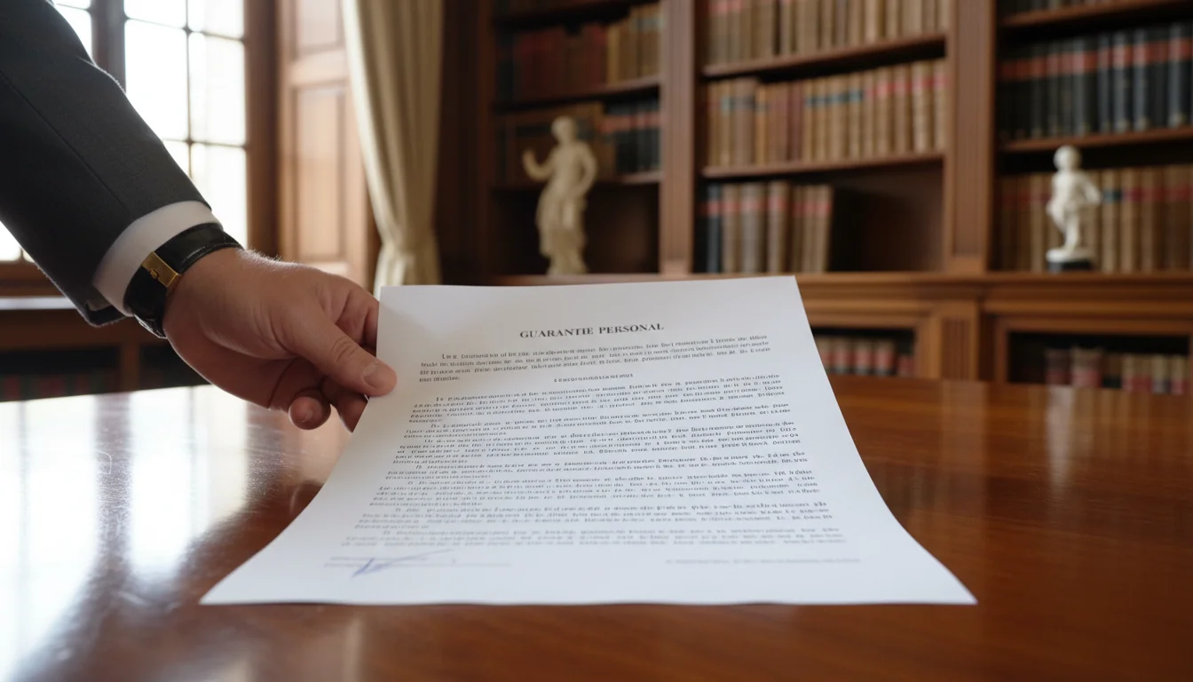 Garantie personnelle contract closeup