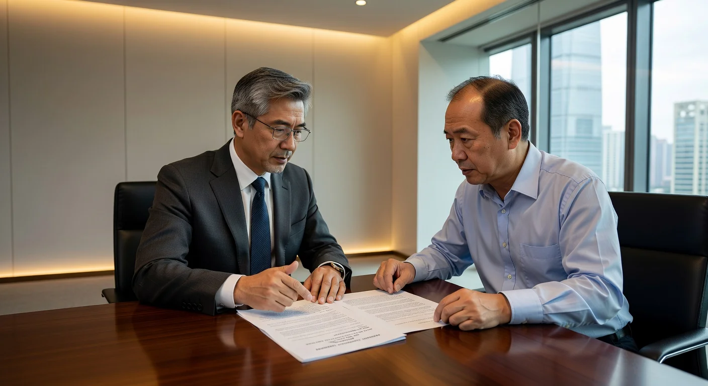 Lawyer explaining guarantee contract