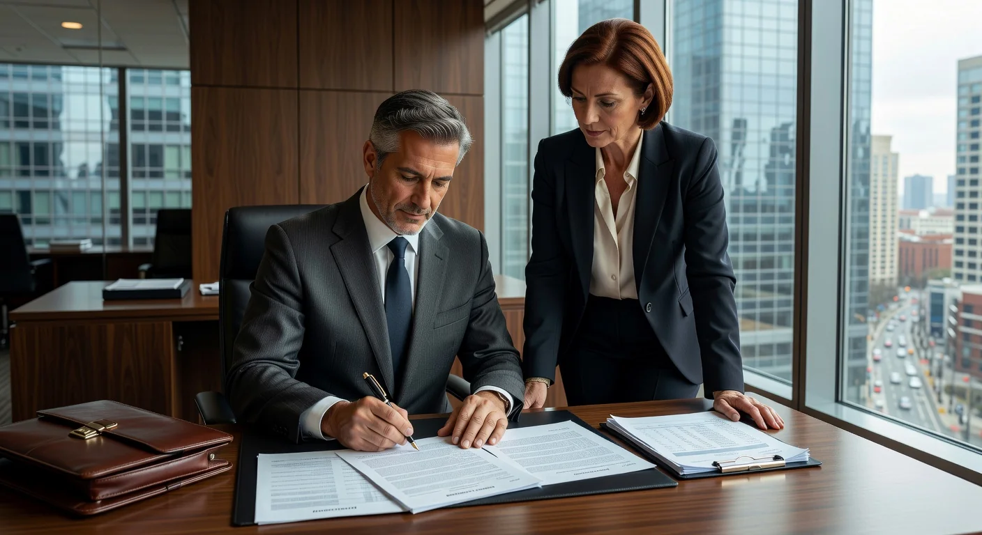 Signing mortgage contract professionally