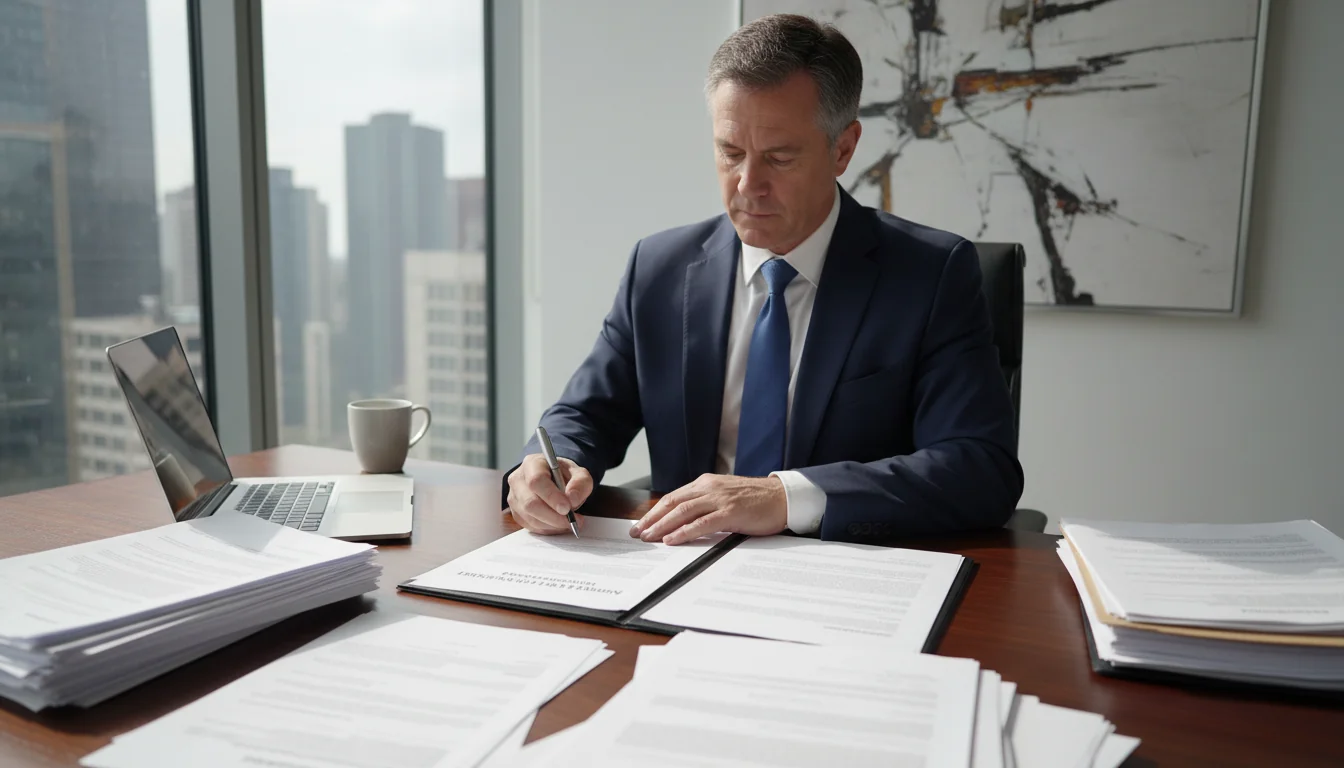 Person signing mortgage contract