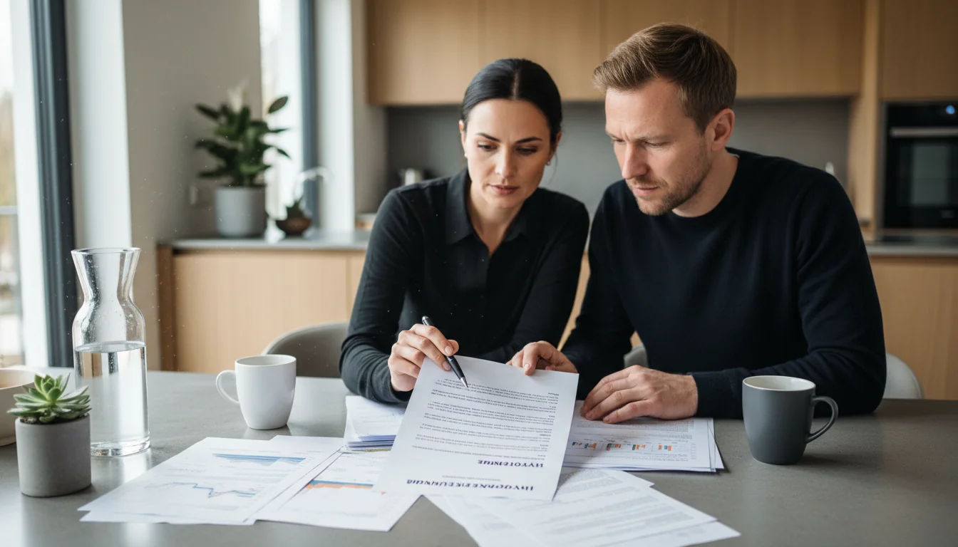 Couple reviewing mortgage contract