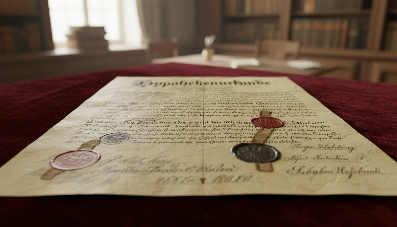 Historical Hypothekenurkunde document closeup
