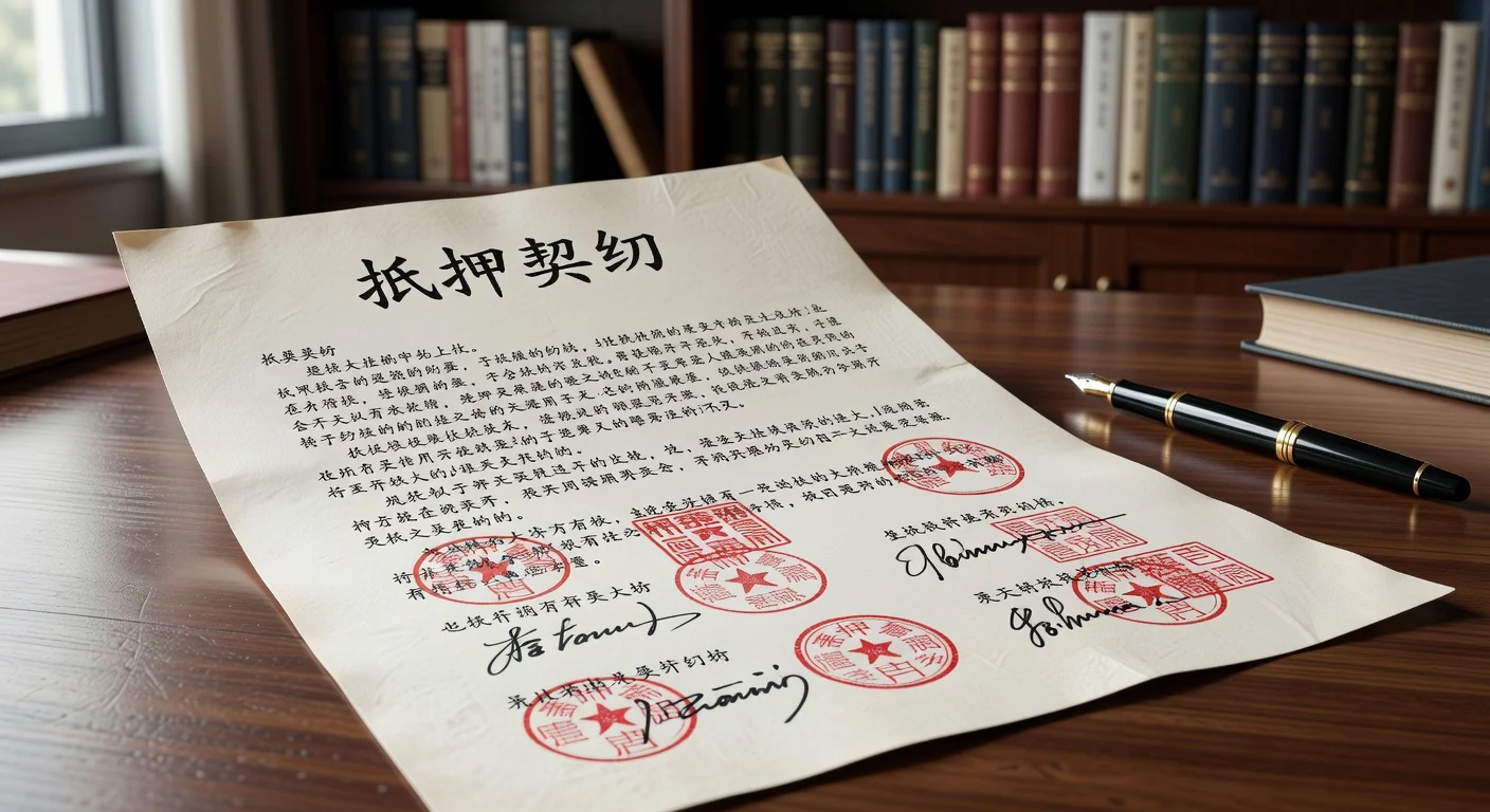 Mortgage contract close-up view.