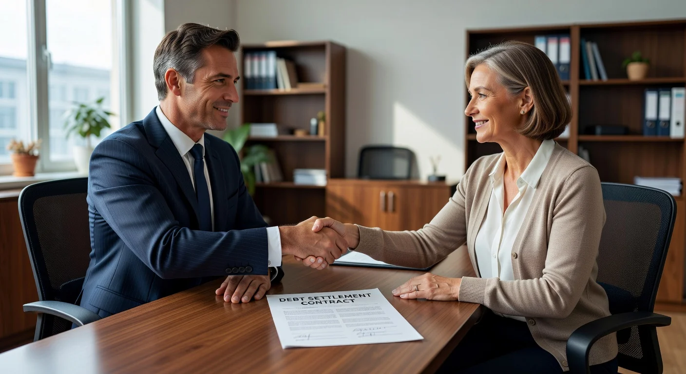 Handshaking over debt agreement