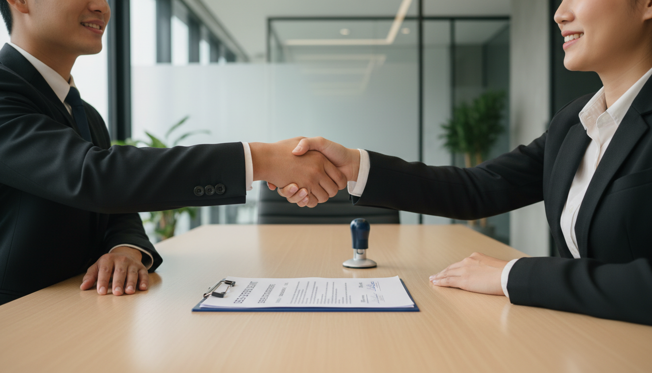 Handshake sealing debt agreement