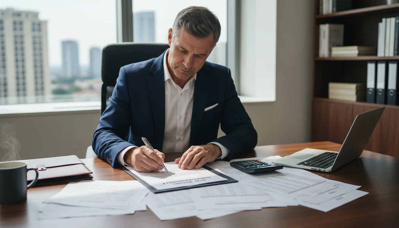 Professional signing debt settlement contract