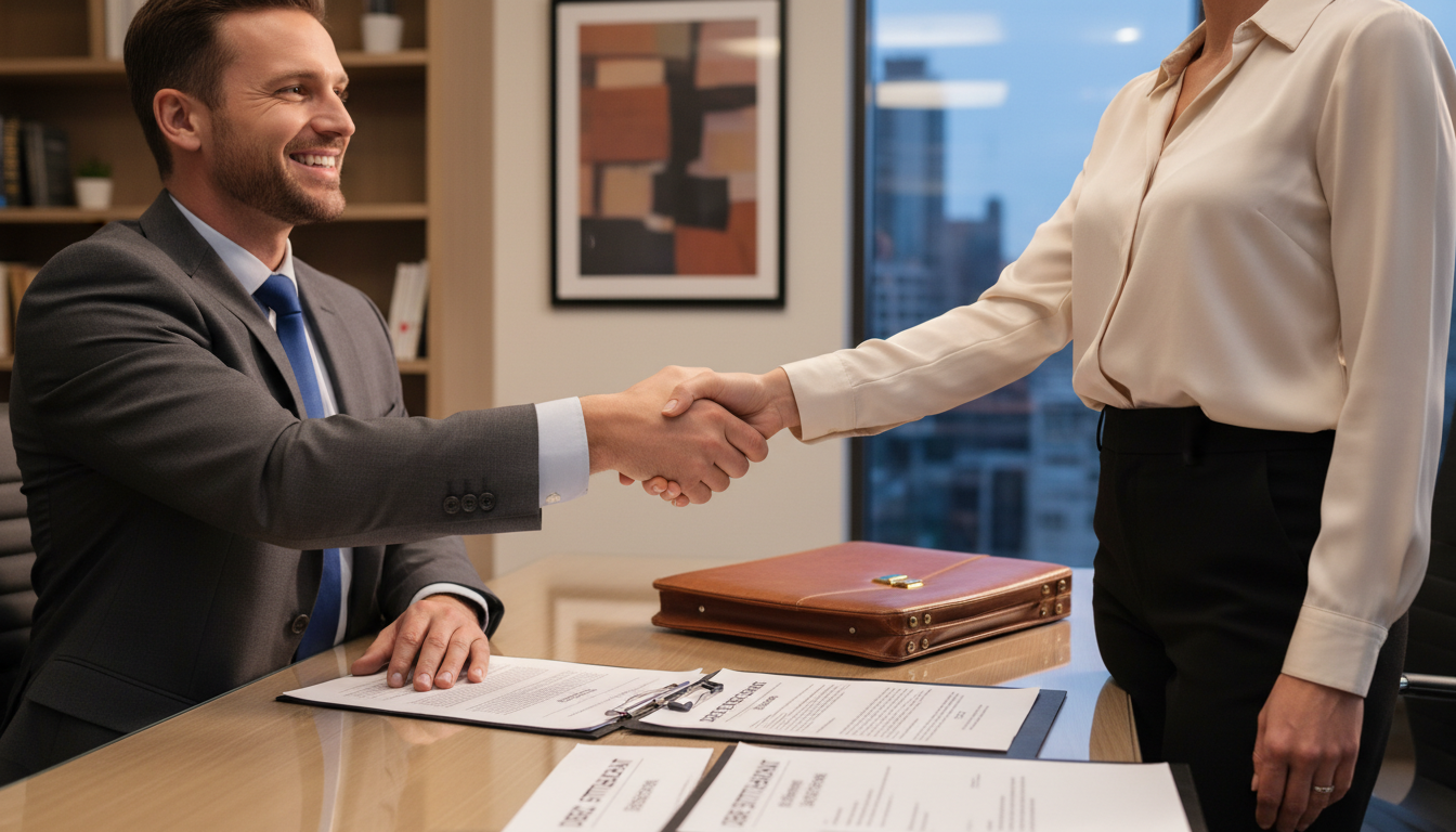 Handshake sealing debt agreement deal