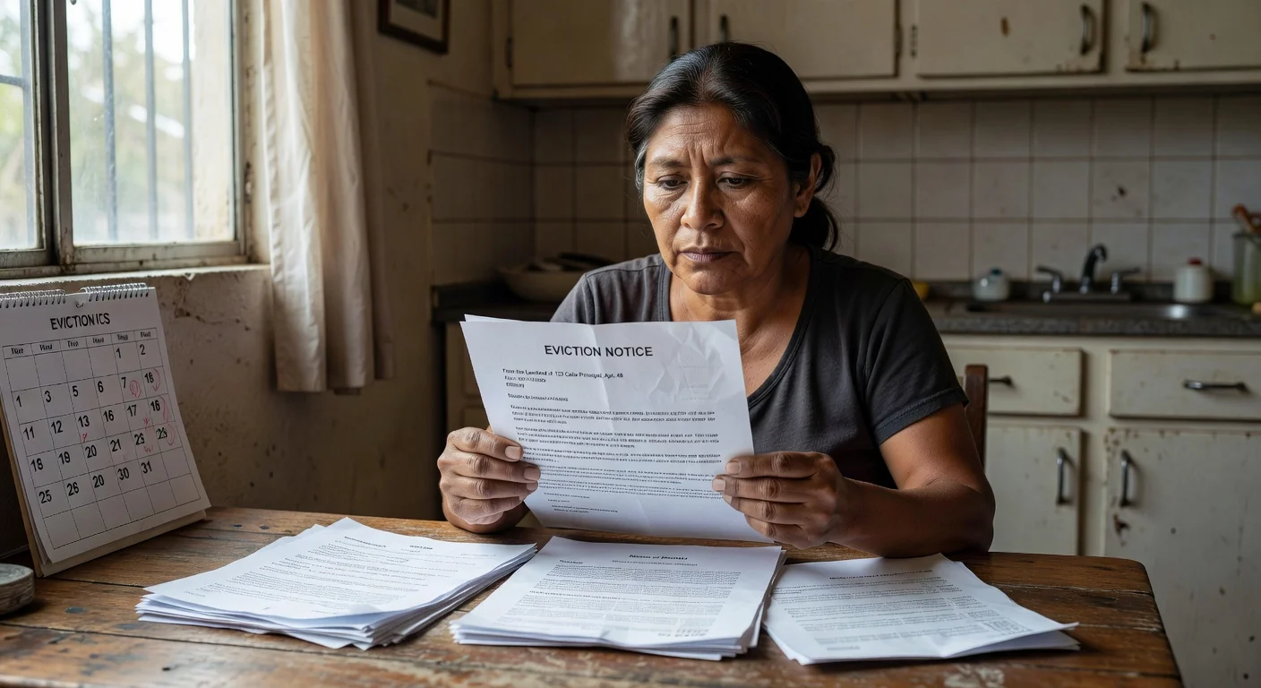 Person reading lease termination notice