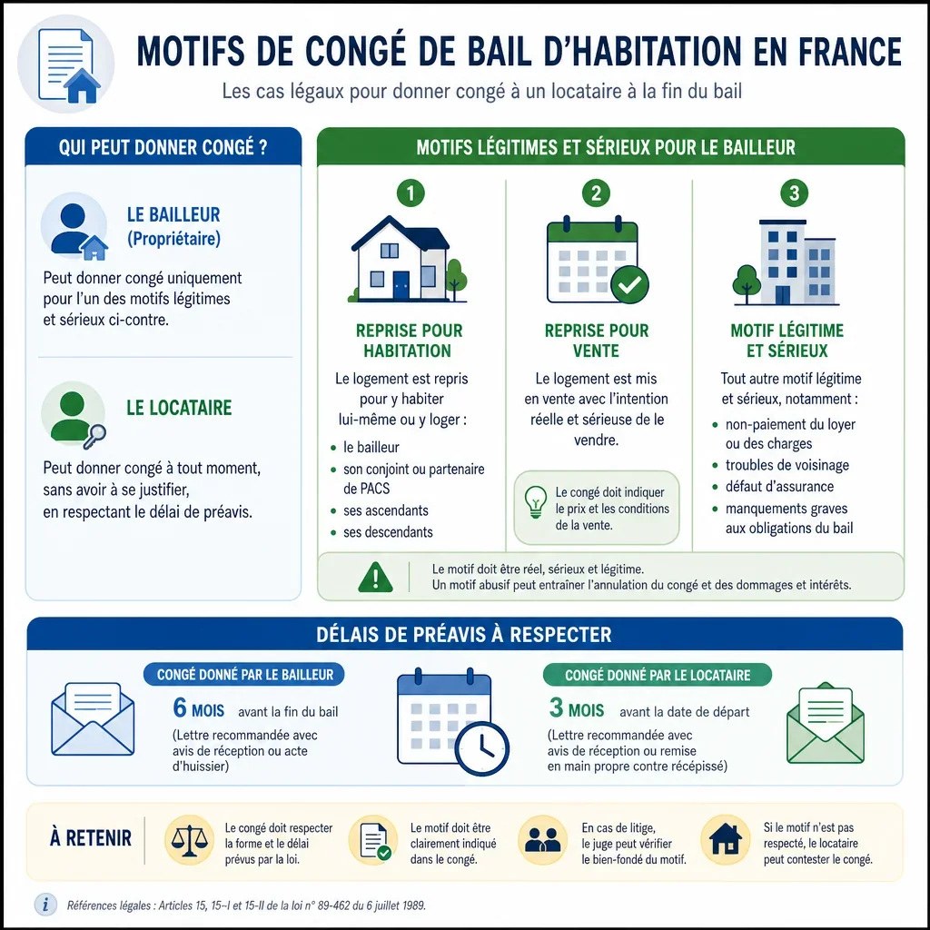 Motifs de congé de bail d\u2019habitation