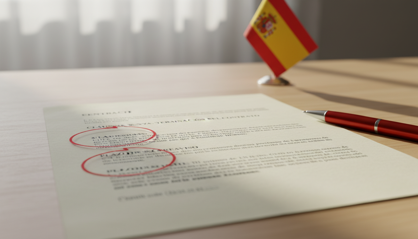 Spanish rental contract on table