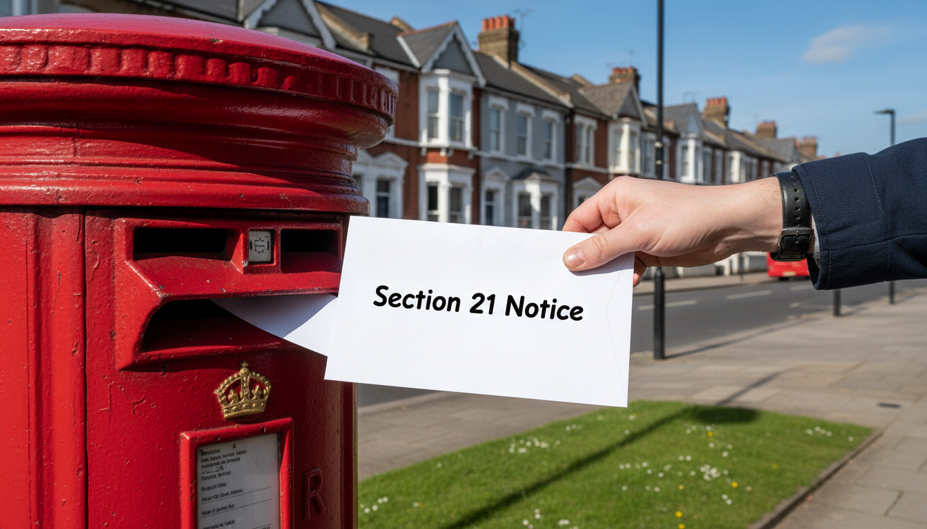 Envelope with Section 21 notice posted