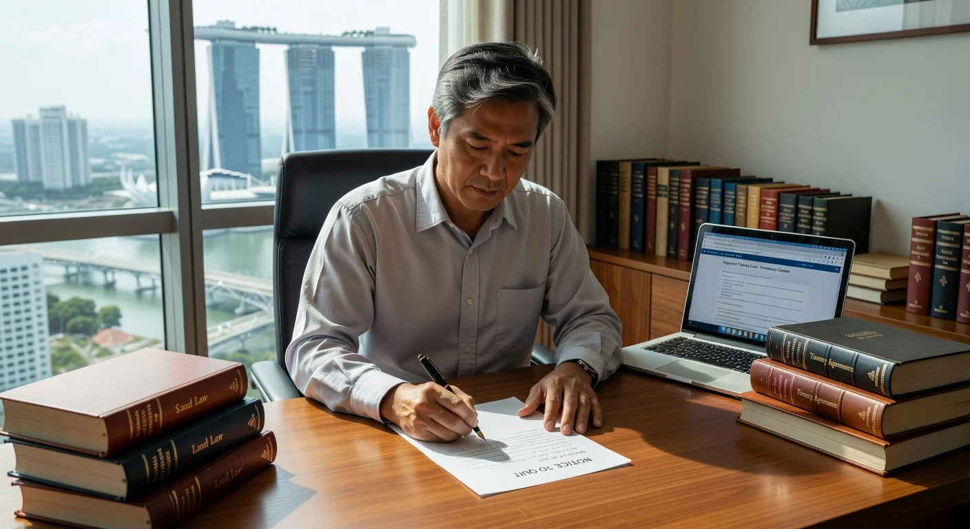 Person writing legal notice document