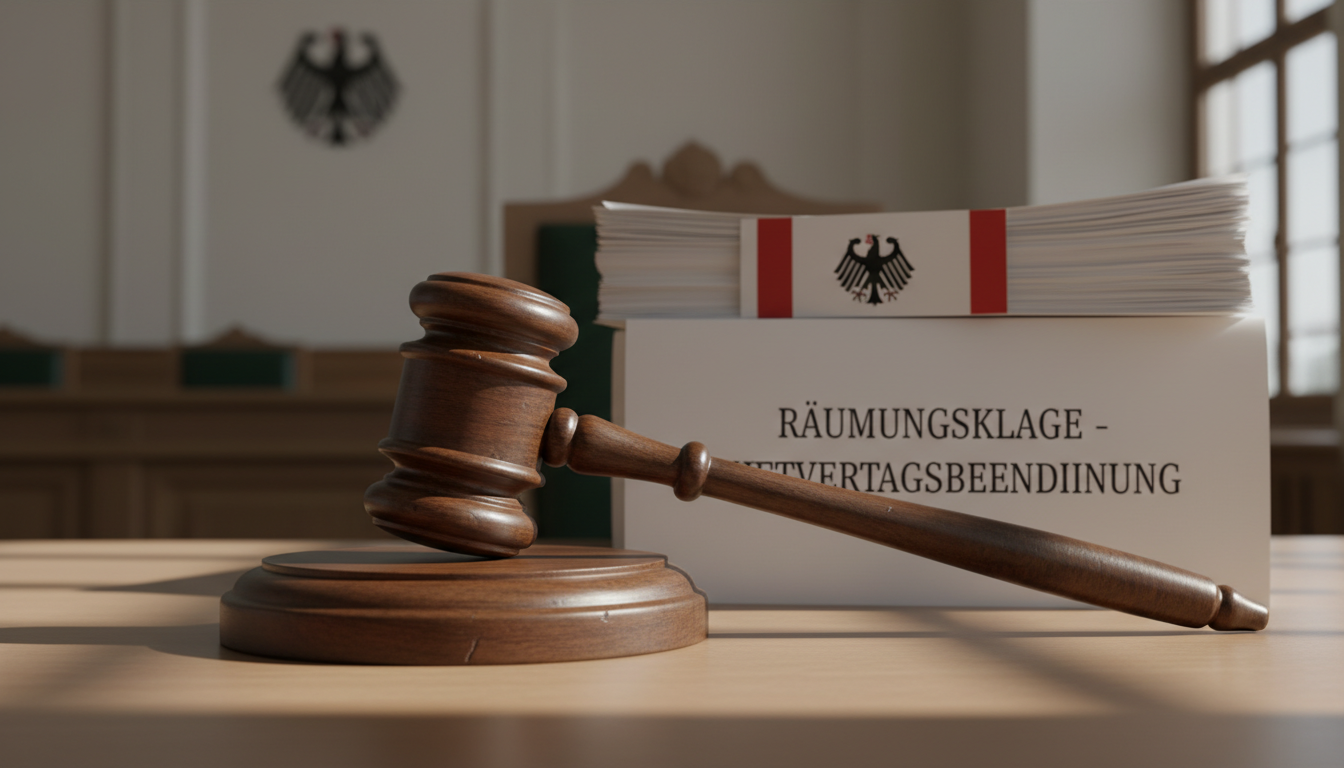 German court gavel for eviction.