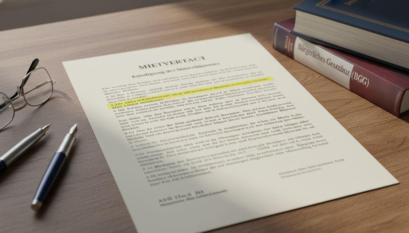 German rental contract document.