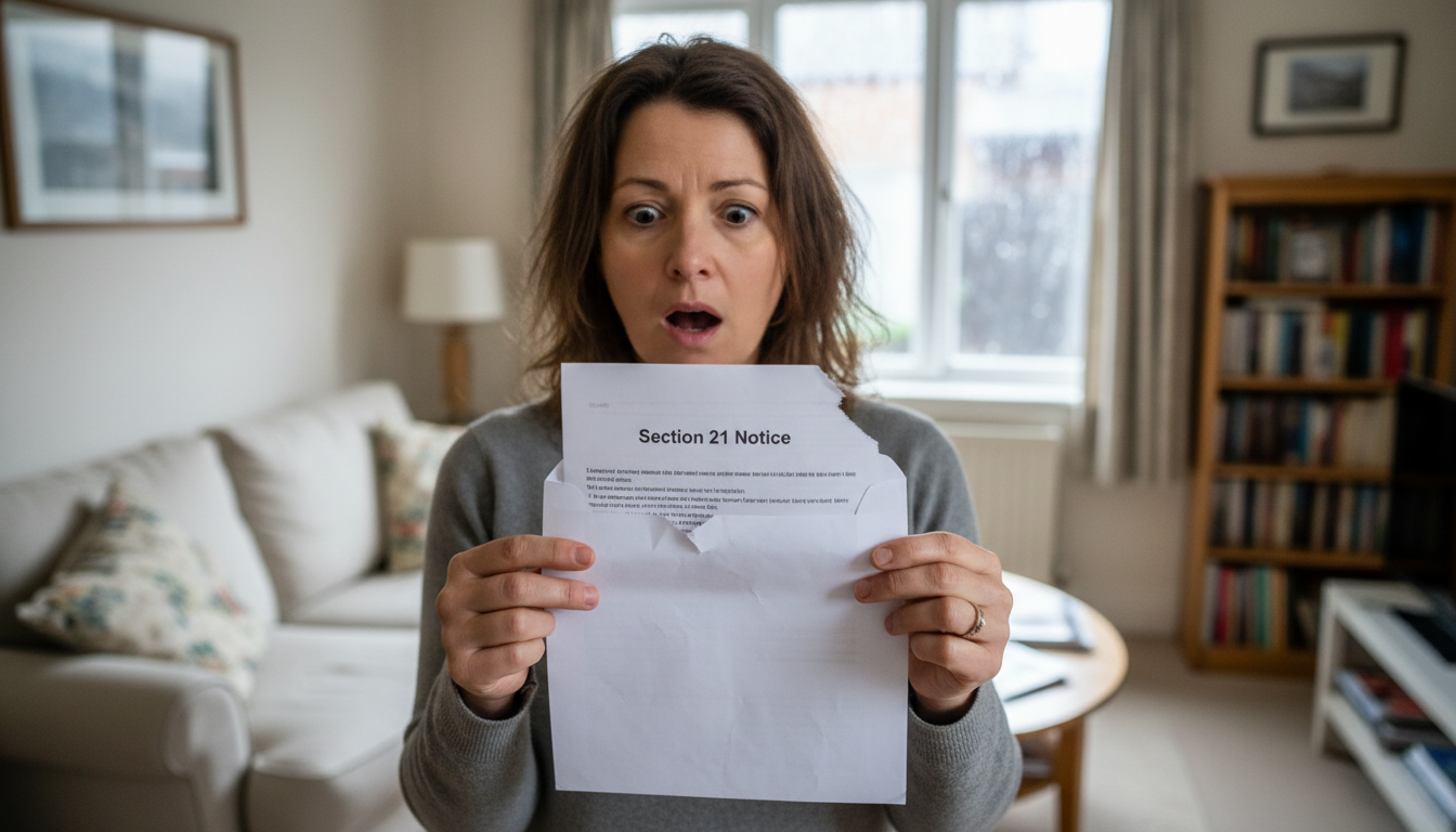 Tenant receiving eviction notice