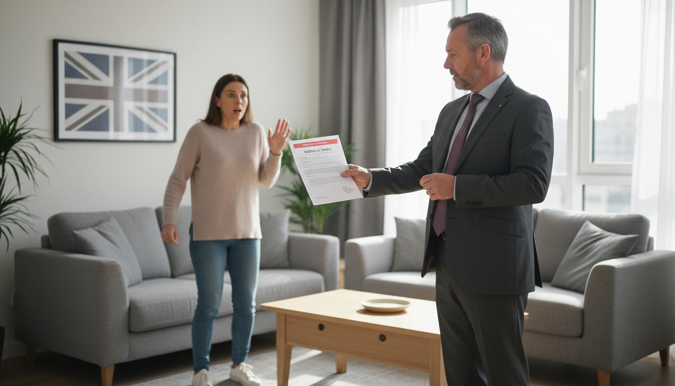 UK landlord serving eviction notice