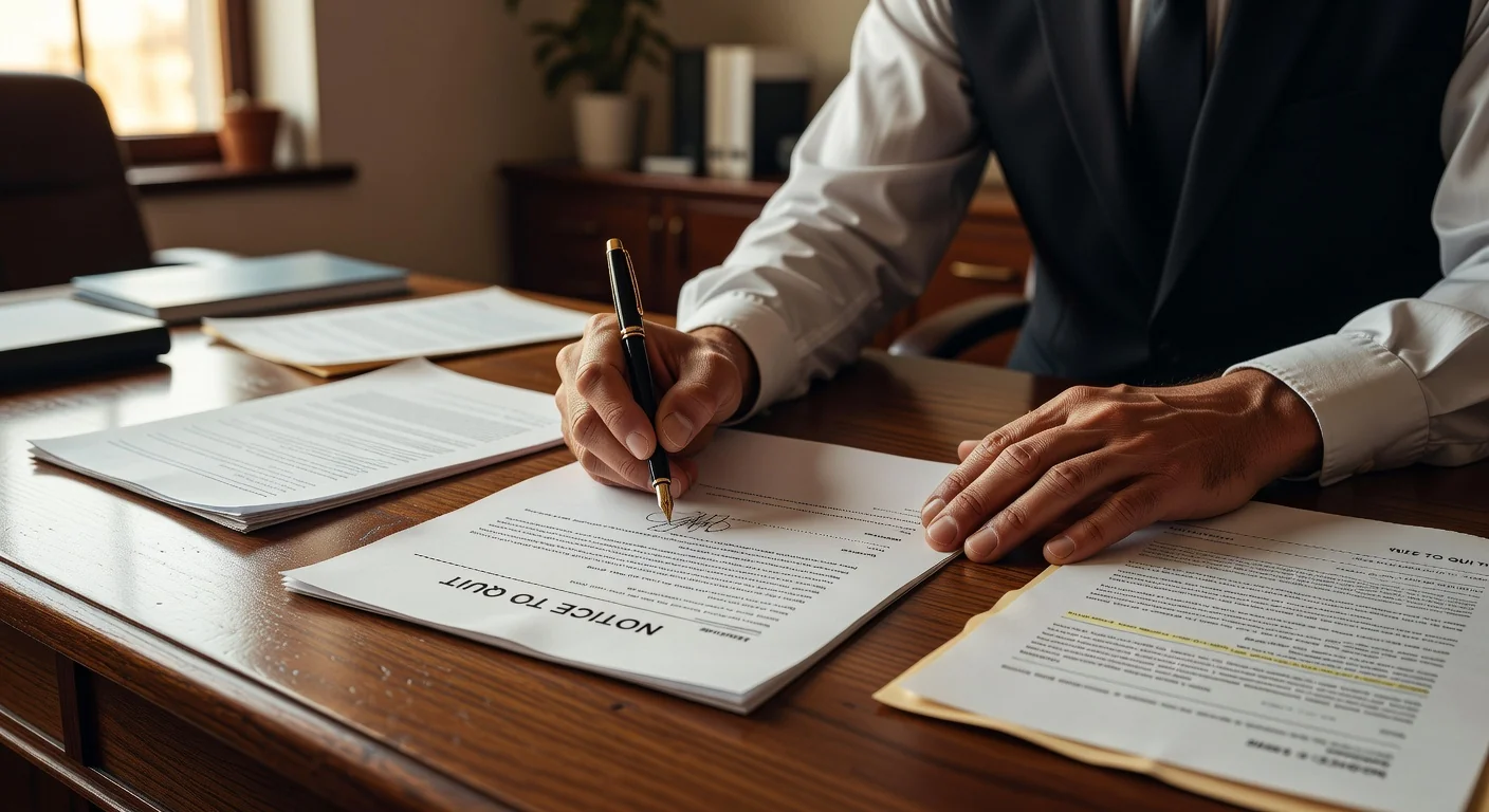 Legal document signing scene