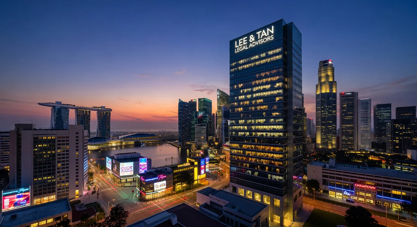 Singapore skyline with law firm