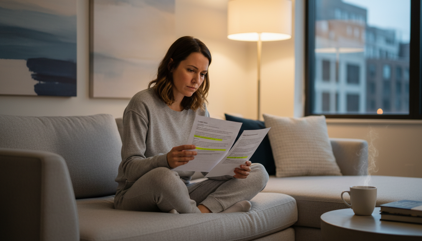 Adult reading lease agreement