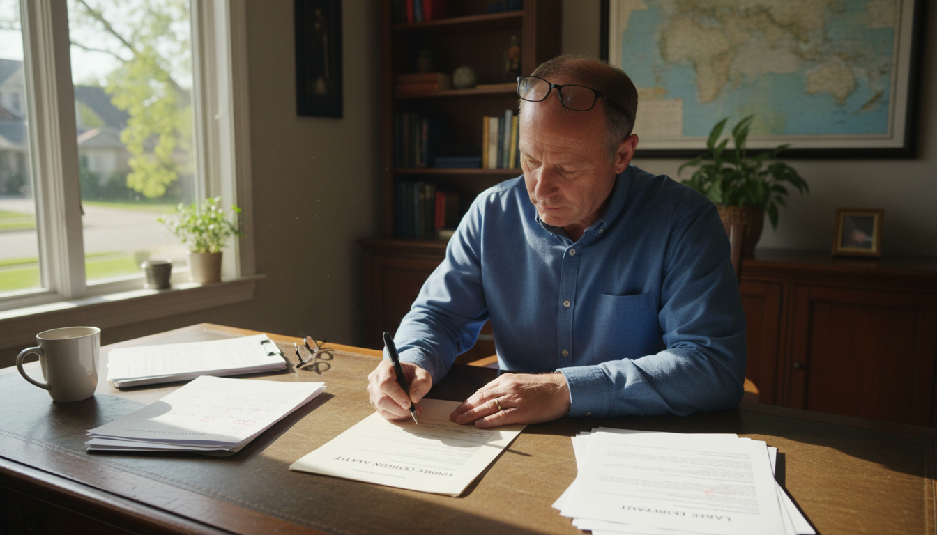 Person signing eviction notice