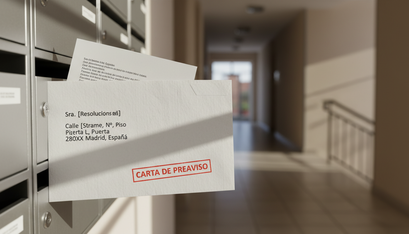 Envelope with Spanish eviction notice