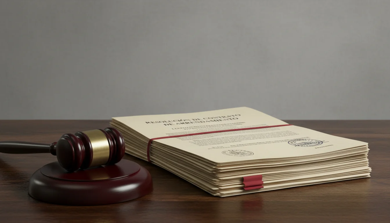 Spanish court gavel and papers
