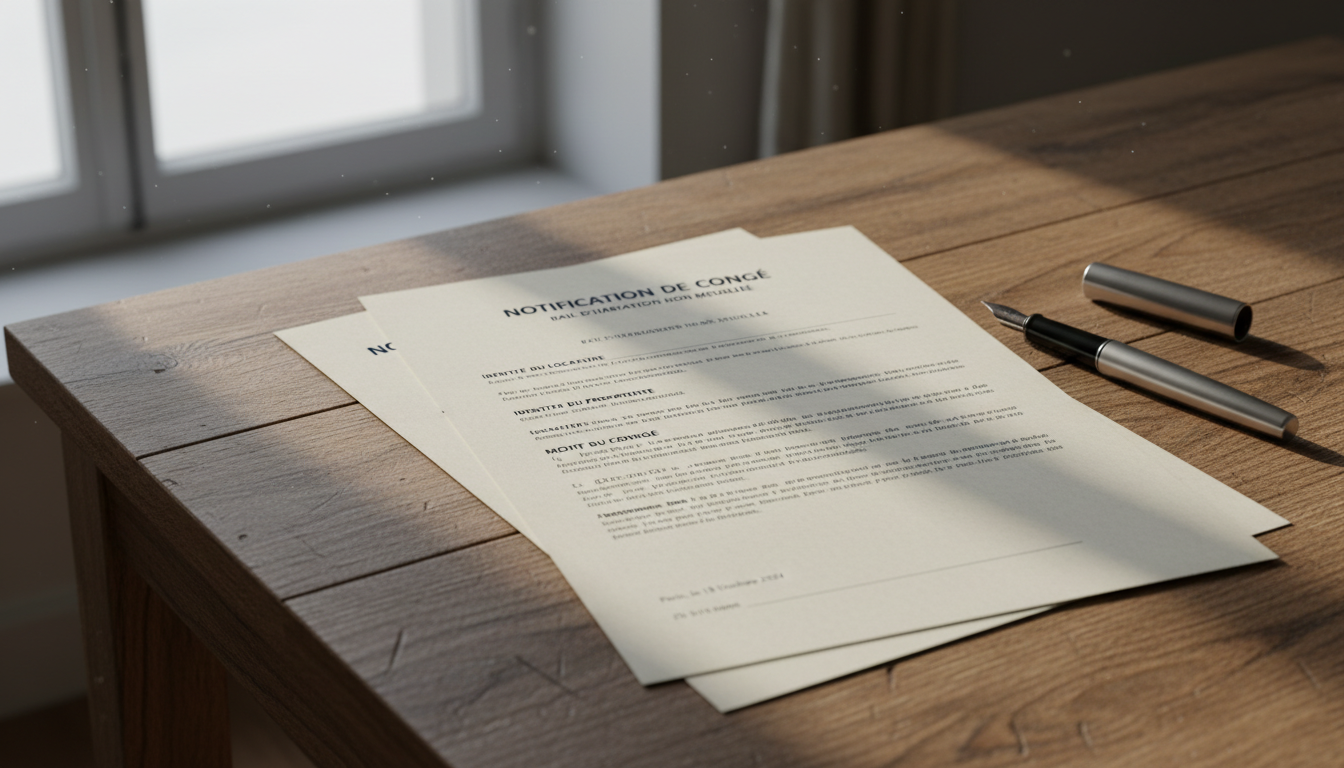 French lease termination form close-up